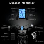 Hipatoo V8 Electric Bike for Adults, Fat Tire E Bike with 750W Brushless Motor 48V 15Ah Removable Larger Battery, 20" x 4.0 Electric Mountain Bike