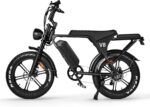 Hipatoo V8/V8 MAX Electric Bike for Adults, Long Seat Dirt Bike with 20" Fat Tire, E-Bike 2 Seater Max 31MPH, 15/30AH Battery, Moped Style Ebike for Snow, Mountains, Road, Dual Disc/Hydraulic Brakes