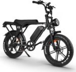 Hipatoo V8 Electric Bike for Adults, Electric Mountain Bike with 750W Brushless Motor, 48V 15Ah Removable Larger Battery Up to 31MPH 20'' Fat Tire E Bike Shi-Mano 7-Speed